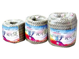 Corde de tir à la corde en chanvre blanc