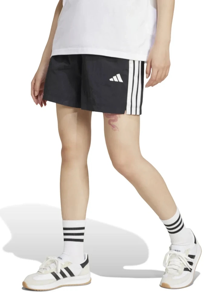 ADIDAS W 3S WV SHO Noir Taille élastiquée Coupe ample Short Femme