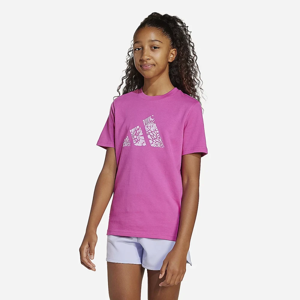 Tee-shirt à manches courtes fille graphique imprimé animal Rose